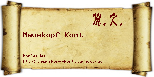 Mauskopf Kont névjegykártya